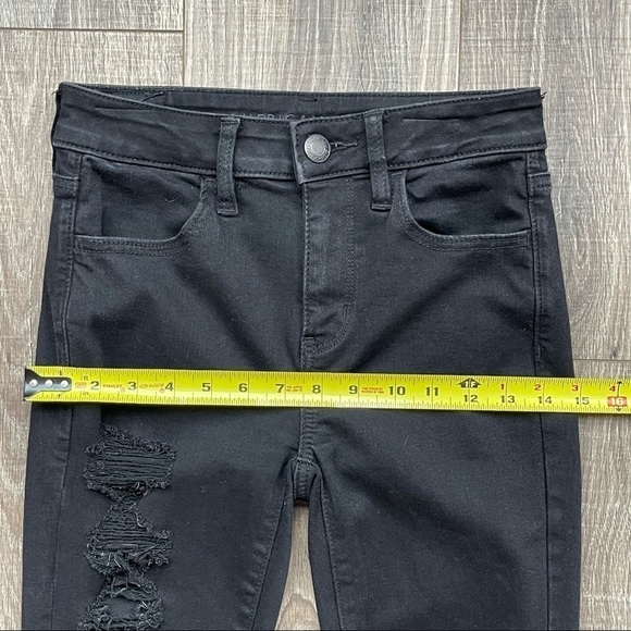 AMERICAN eagle hi-Rise next level stretch black jegging size 2 SHORT - Picture 16 of 16